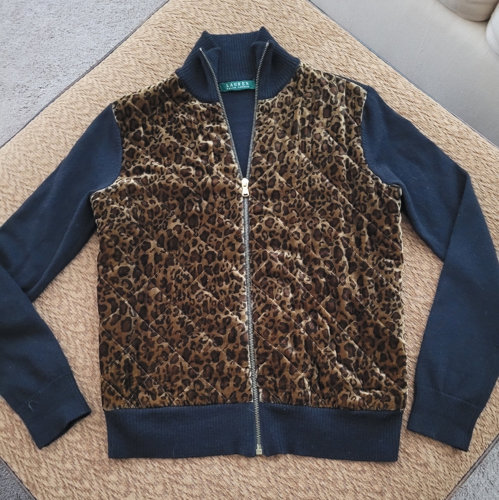 Lauren Ralph Lauren Leopard and Black Sweater